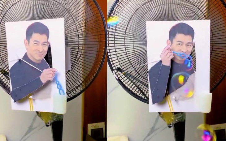 Fan cuồng hài hước chế quạt quay để ngắm Lưu Đức Hoa