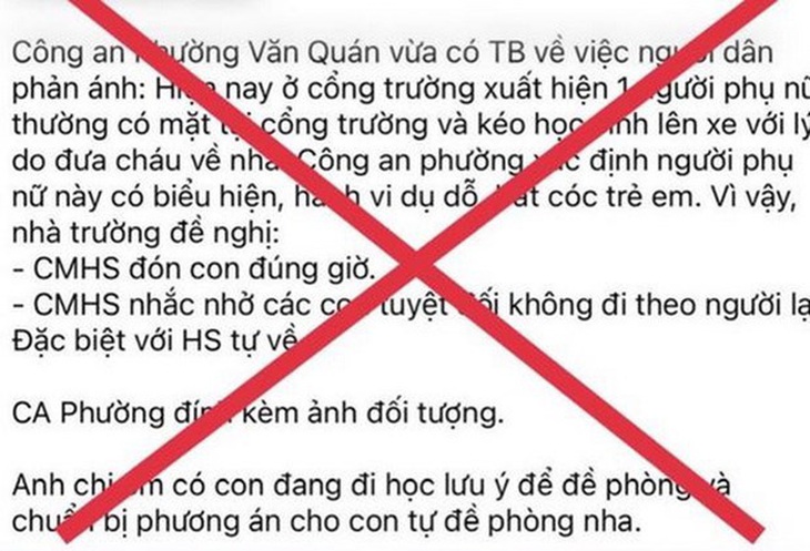 Hình ảnh thông tin lan truyền trên mạng xã hội là sai sự thật. (Ảnh: Chụp màn hình) Hình ảnh thông tin lan truyền trên mạng xã hội là sai sự thật - Ảnh chụp màn hình