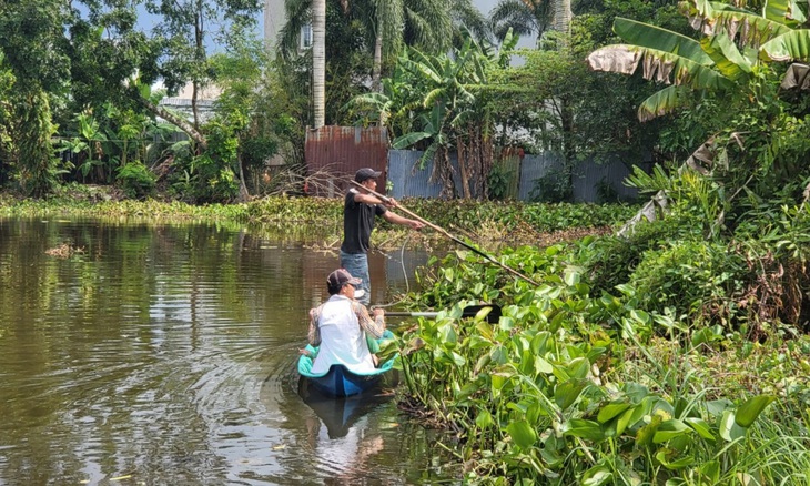 Địa phương ra quân xuyệt cả ngày lẫn đêm để bắt 4 con cá sấu sổng chuồng còn lại ra ngoài hồ nước công viên - Ảnh: C.CÔNG