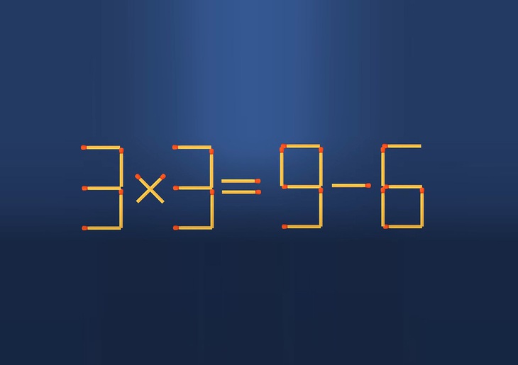 Thử tài IQ: Di chuyển một que diêm để 3x3=9-6 thành phép tính đúng - Ảnh 1.