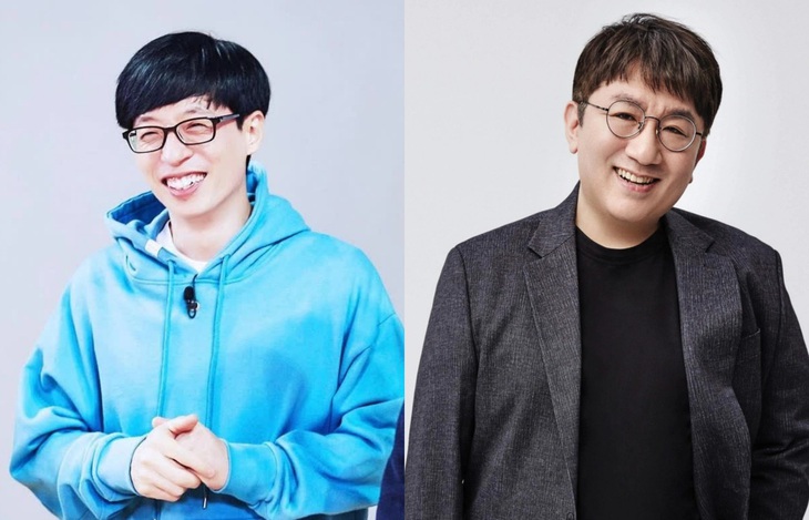 &quot;MC quốc dân&quot; Yoo Jae Suk và chủ tịch Bang Si Hyuk của HYBE - Ảnh: Soompi