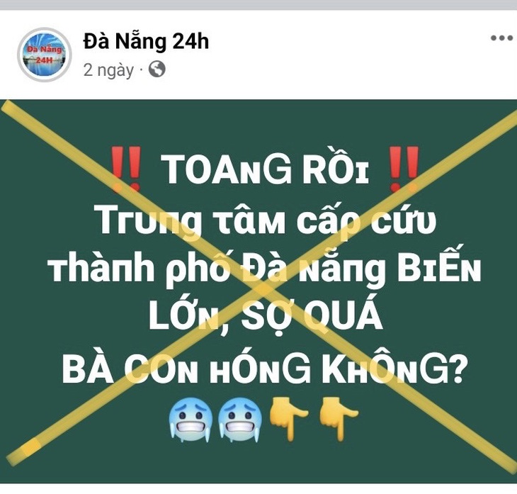 Sở Thông tin và Truyền thông Đà Nẵng đang truy tìm trang thông tin có nội dung sai sự thật - Ảnh: Chụp lại từ màn hình