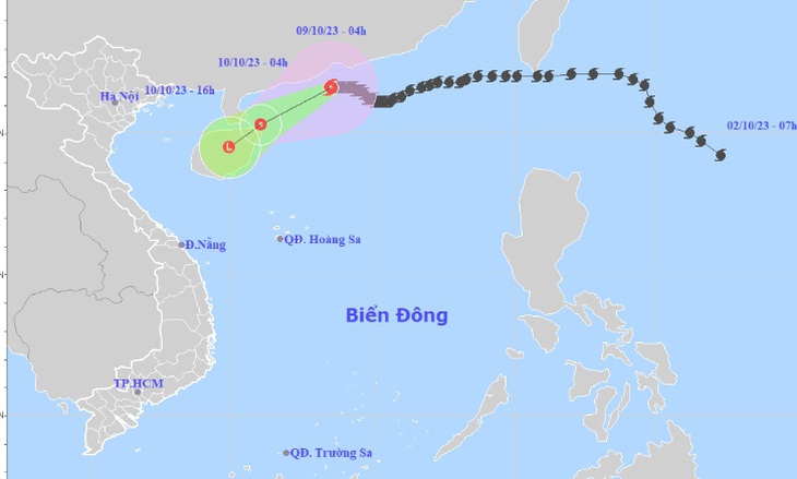 Bão số 4 đang ở trên vùng biển Trung Quốc, Biển Đông sóng cao, động mạnh