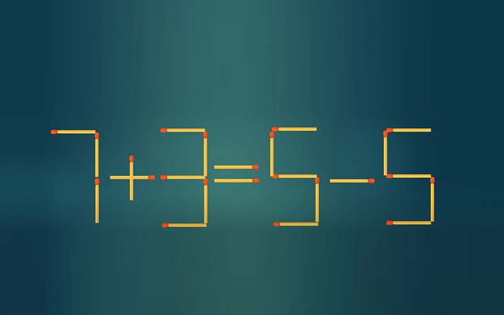 Thử tài IQ: Di chuyển một que diêm để 7+3=5-5 thành phép tính đúng