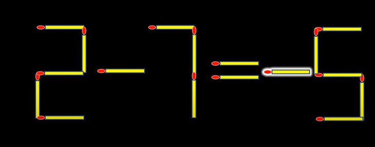 Thử tài IQ: Di chuyển một que diêm để 2+7=5 thành phép tính đúng - Ảnh 1.