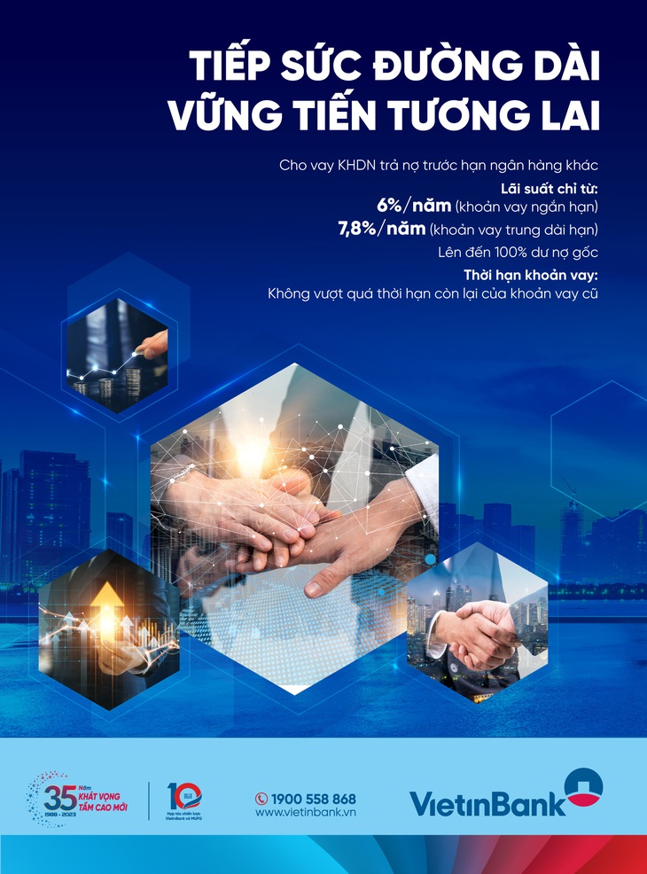 Khách hàng vay VietinBank để trả nợ ngân hàng khác, lãi suất chỉ từ 6%/năm - Ảnh: VTB