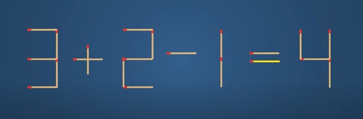 Thử tài IQ: Di chuyển một que diêm để 1-2=5-4 thành phép tính đúng - Ảnh 1.