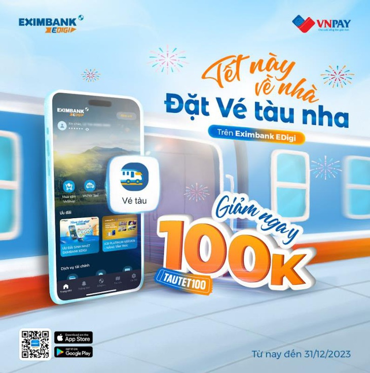 Tiết kiệm tới 100.000 đồng khi mua vé tàu Tết trên Eximbank EDigi- Ảnh 2.