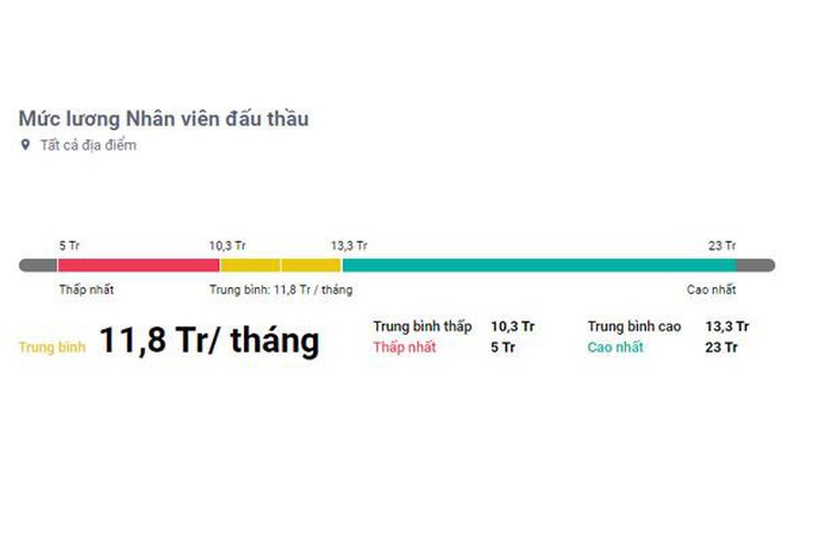 Mức lương trung bình của nhân viên hồ sơ thầu - Ảnh: Internet.