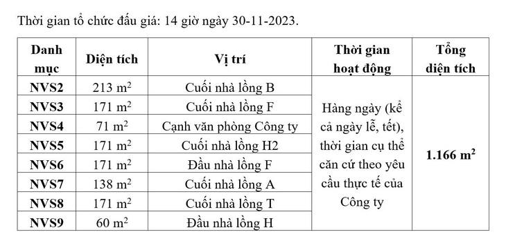 Công ty Chợ Bình Điền thông báo đấu giá - Ảnh 1.