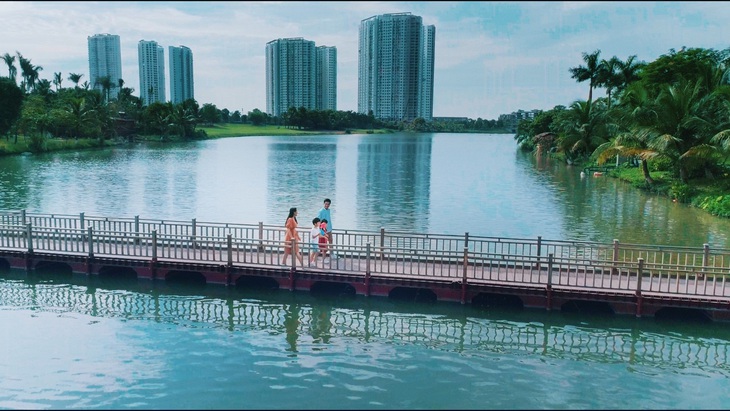 Ecopark có hơn 100ha là cây xanh, mặt nước