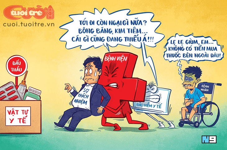 Bệnh viện thiếu thuốc, bệnh nhân xanh mặt - Ảnh 1. Bệnh viện thiếu thuốc, bệnh nhân xanh mặt - Tranh: Hải Nam