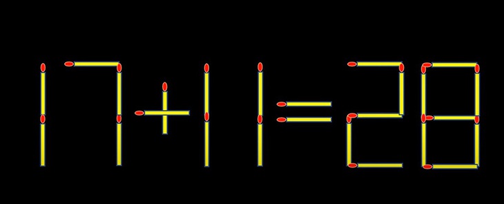 Thử tài IQ: Di chuyển một que diêm để 1+2+3+8=21 thành phép tính đúng- Ảnh 6.