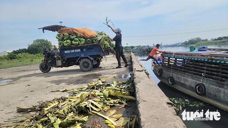 Hiện nay cảng Phú Định chủ yếu đón các ghe nhỏ chở hàng hóa, trái cây từ miền Tây lên - Ảnh: NGỌC KHẢI