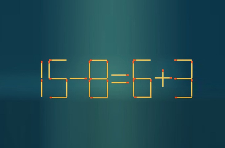 Thử tài IQ: Di chuyển một que diêm để 15-8=6+3 thành phép tính đúng - Ảnh 1. Thử tài IQ: Di chuyển một que diêm để 15-8=6+3 thành phép tính đúng - Ảnh 1.