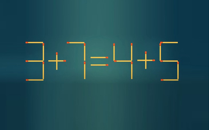 Thử tài IQ: Di chuyển một que diêm để 3+7=4+5 thành phép tính đúng