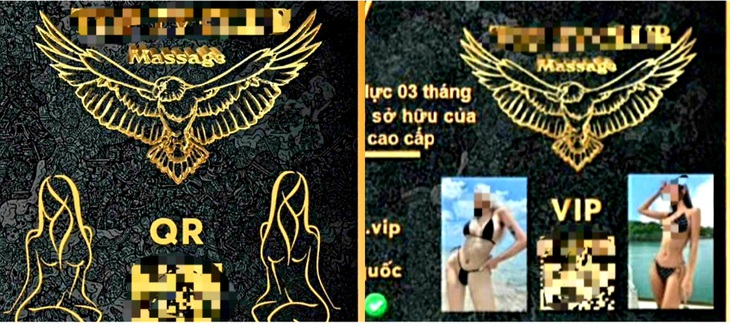 Kẻ xấu mạo danh quán bar, tạo thẻ massage VIP để dụ con mồi - Ảnh: Đ.C.