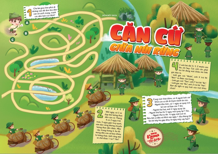 Bộ lịch năm 2024 của ấn phẩm Nhi Đồng TP.HCM - món quà ý nghĩa cho con- Ảnh 5. Sân chơi Căn cứ giữa núi rừng