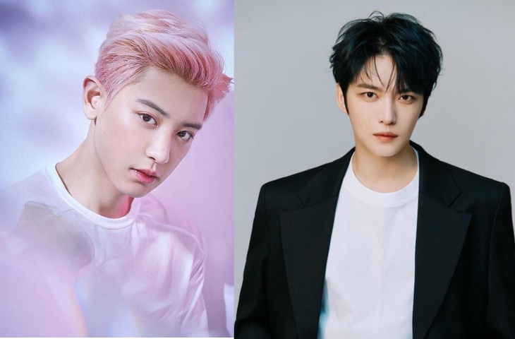 Chanyeol (trái) và Kim Jae Joong là hai idol có lượng fan hùng hậu tại Việt Nam