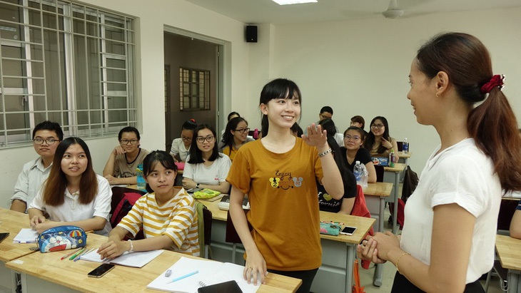 Sinh viên Trường đại học Sư phạm TP.HCM. Năm 2023, trường đại học này tuyển sinh đào tạo liên thông từ trung cấp, cao đẳng lên đại học 12 ngành sư phạm - Ảnh: NHƯ HÙNG 