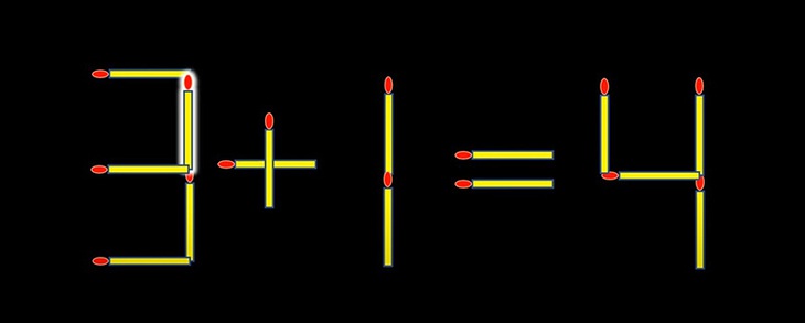 Thử tài IQ: Di chuyển một que diêm để 5+1=4 thành phép tính đúng- Ảnh 2.