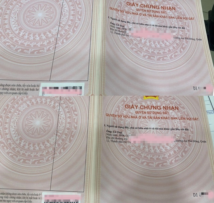 Ông Lê Toại vừa nhận được hai sổ hồng của hai thửa đất được giải quyết tách thửa - Ảnh: ÁI NHÂN