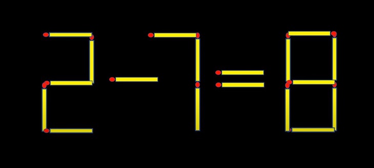 Thử tài IQ: Di chuyển hai que diêm để 7-4=6 thành phép tính đúng- Ảnh 5.