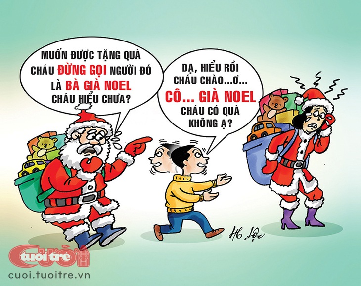 Ông già Noel và bà già Noel - Tranh: Hữu Lộc 