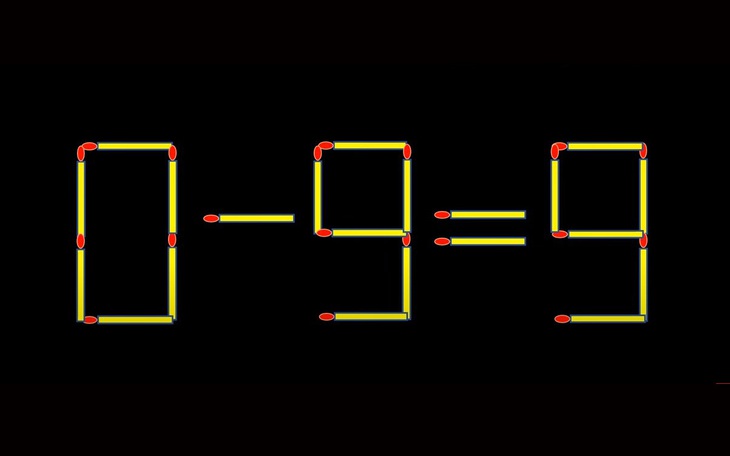 Thử tài IQ: Di chuyển một que diêm để 0-9=9 thành phép tính đúng