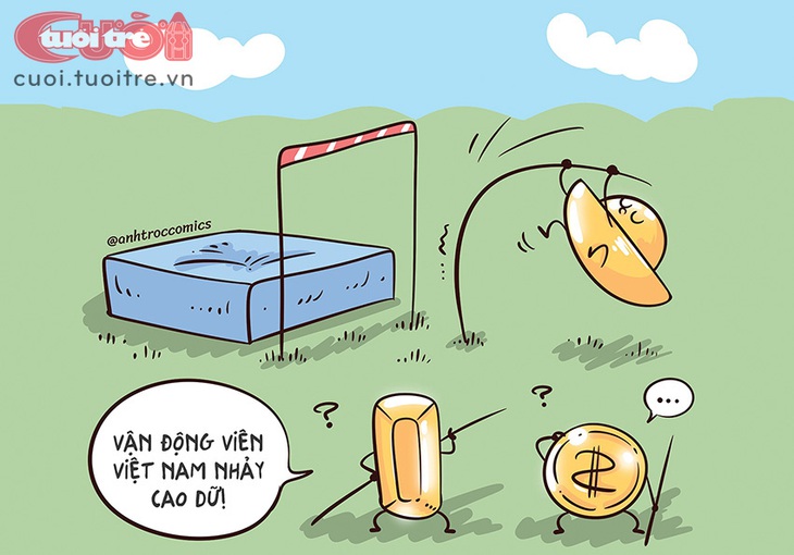 Giá vàng thách đấu quốc tế - Tranh: Anh Trọc Comics 