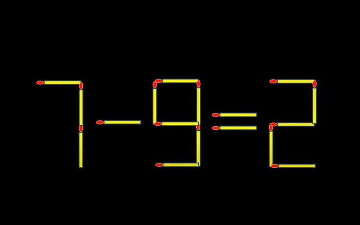 Thử tài IQ: Di chuyển một que diêm để 7-9=2 thành phép tính đúng