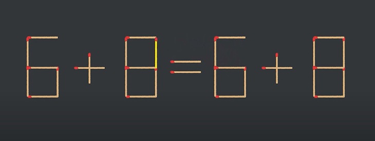 Thử tài IQ: Di chuyển một que diêm để 6+6=8+8 thành phép tính đúng- Ảnh 2.