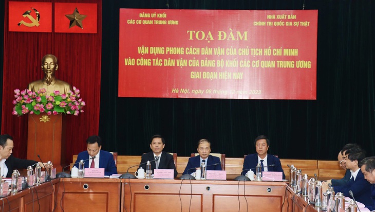 Tọa đàm về công tác dân vận của Đảng bộ khối các cơ quan trung ương thu hút nhiều tham luận đóng góp ý kiến - Ảnh: BTC