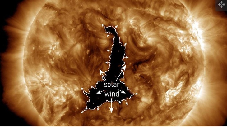 Lỗ vành nhật hoa khổng lồ rộng hơn Trái đất 60 lần - Ảnh: NASA