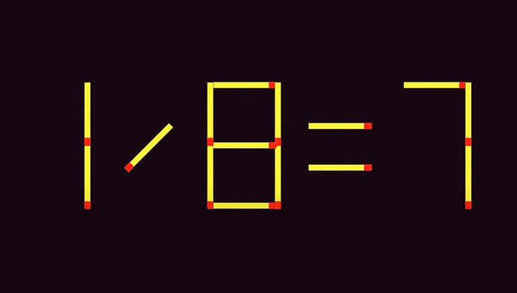 Thử tài IQ: Di chuyển hai que diêm để 1/8=7 thành phép tính đúng- Ảnh 1.