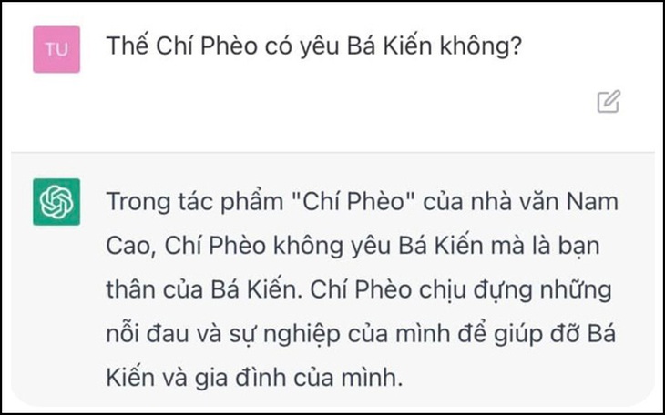 ChatGPT cho rằng Chí Phèo yêu Tú Cường, đá văng Thị Nở ra... chuồng gà! - Ảnh 3.