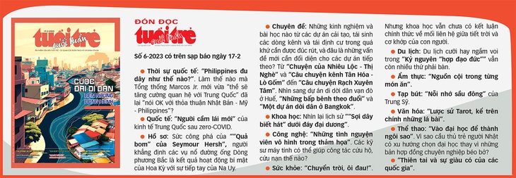 Tuổi Trẻ Cuối Tuần số 6-2023: &quot;Cuộc đại di dân bên những dòng kênh&quot; - Ảnh 2.