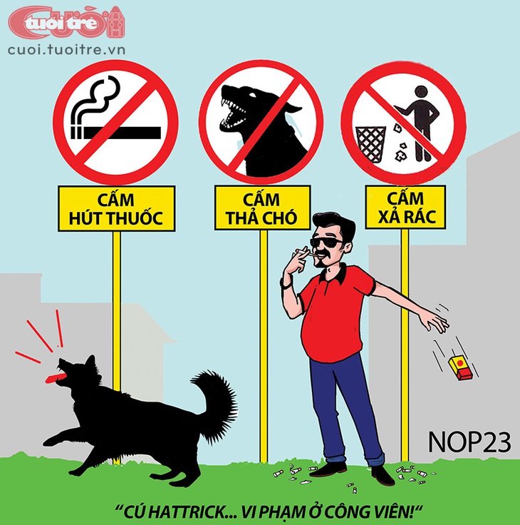 Chủ chó và cú hattrick vi phạm ở nơi công cộng - Ảnh 1.