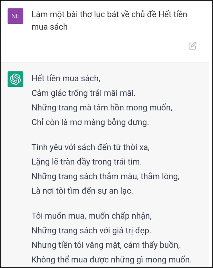 ChatGPT trổ tài làm thơ ngang phè phè nhưng vẫn được thả ha ha - Ảnh 3.