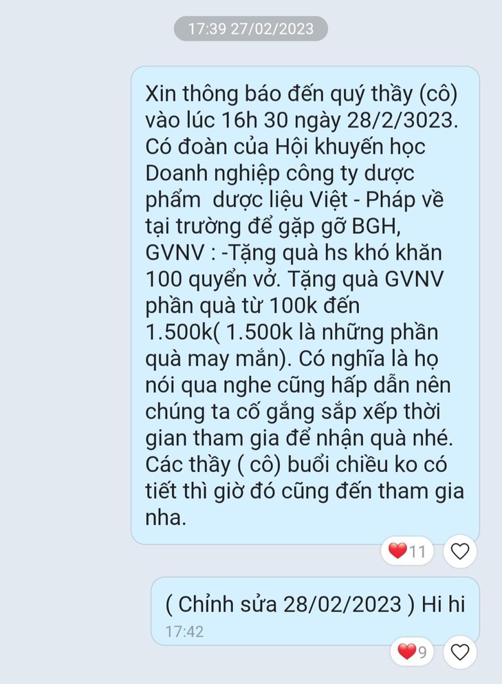 Mượn cớ vào trường tặng quà để bán thực phẩm chức năng lạ - Ảnh 5.