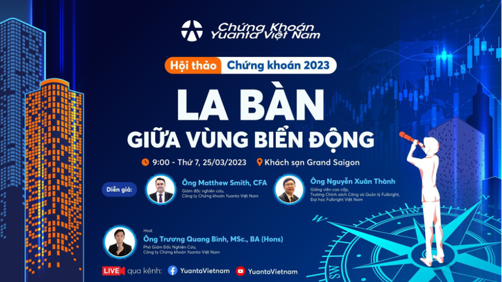 Các chuyên gia chia sẻ tại hội thảo &quot;Chứng khoán 2023: La bàn giữa vùng biển động&quot;.