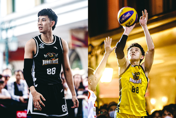 Nguyễn Đường Quang Anh (1,83m) tại VBA 3x3 Prime 2023 ẢNH: VBA