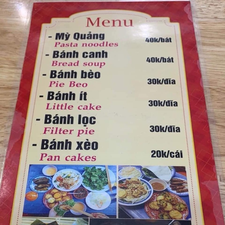 Phát hoảng với menu song ngữ được dịch bởi... chị Google! - Ảnh 1.