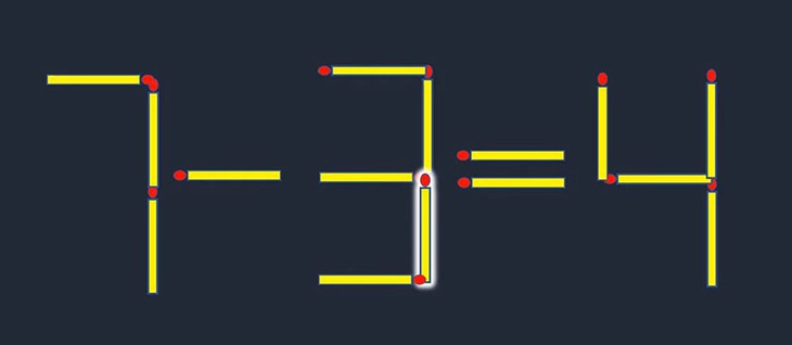 Di chuyển một que diêm để 7-2 = 4 thành phép tính đúng - Ảnh 3.