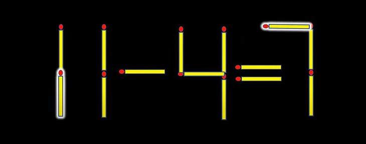 Di chuyển 2 que diêm để phép tính 6-4=7 thành đúng - Ảnh 6.