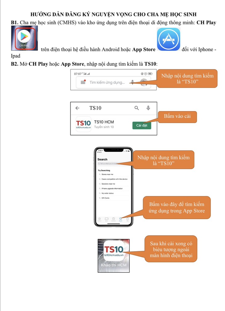 Thi vào lớp 10 ở TP.HCM: Cần cài app để đăng ký trực tuyến - Ảnh 2.