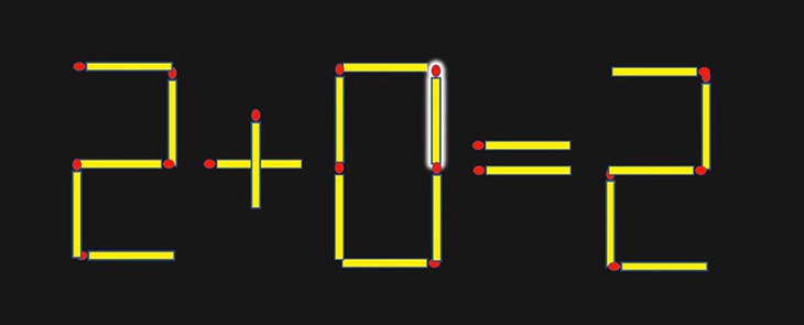 Di chuyển 1 que diêm để phép tính sai 2+6=2 thành đúng - Ảnh 3.