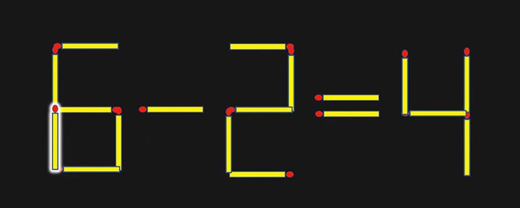 Di chuyển 1 que diêm để phép tính sai 2+6=2 thành đúng - Ảnh 9.