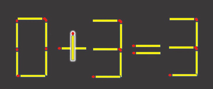 Di chuyển 1 que diêm để 7+1=0 thành phép tính đúng - Ảnh 1.