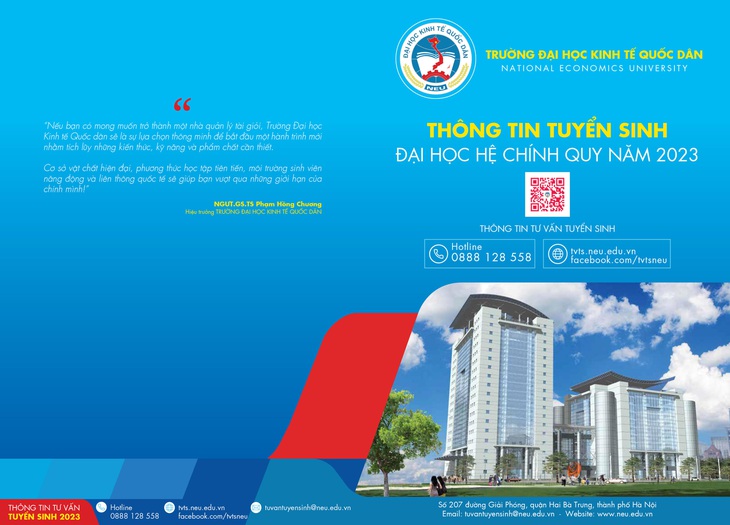 Trường Đại học Kinh tế quốc dân tuyển sinh Đại học hệ chính quy năm 2023 - Ảnh 1.